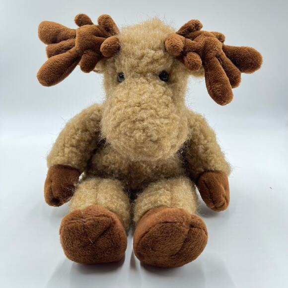 Vintage Mary Meyer 1996 Plush MOCHA MOOSE Bean Bag Curly Stuffed Velvet BE8L78 - Picture 1 of 10